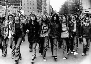 WASHINGTON DC, May 1971—Line of anti-imperialist women from East and West Coasts march against the Viet Nam War. We were some of the 12,000 people arrested during a week of militant actions.