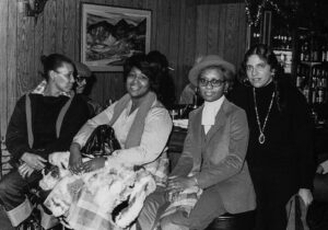 Ann, Ida, Jackie, Arlene having a drink after graveyard shift 1978